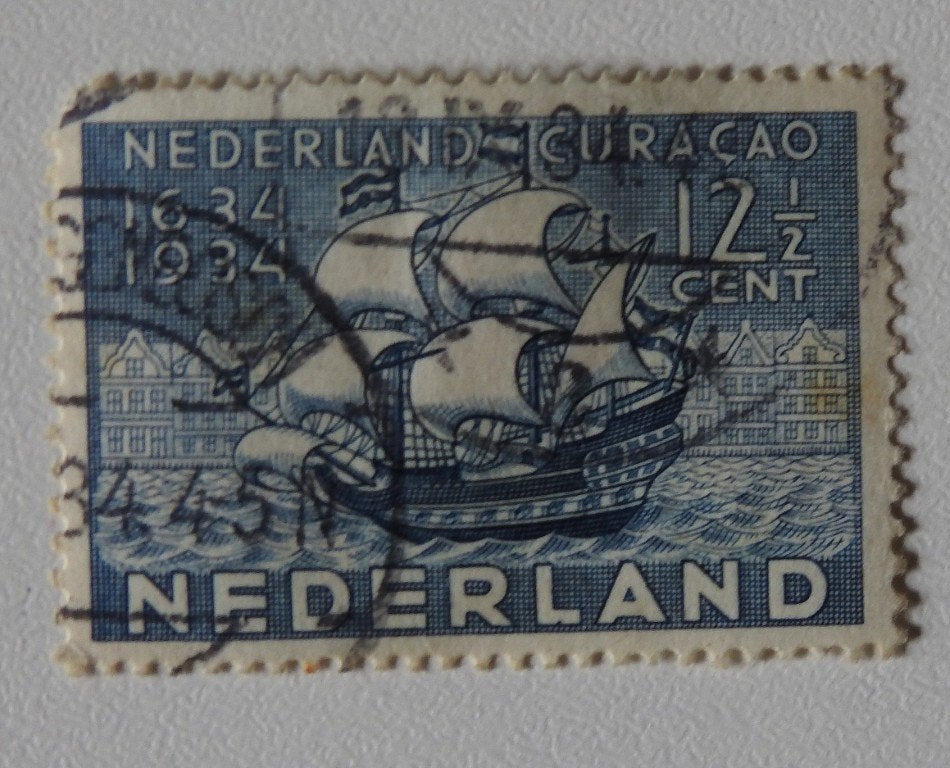 Postzegel Nederland-Curaçao 12½ c  1934 , Postzegels en Munten, Verzenden, T/m 1940, Gestempeld