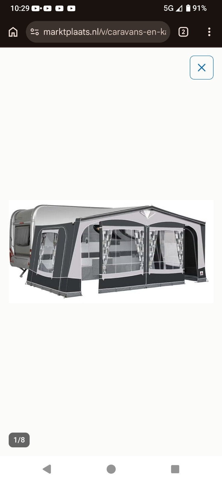 Dorema Garda 270 XL maat 12 omloop 925-950, Ophalen, Zo goed als nieuw, Tot en met 6