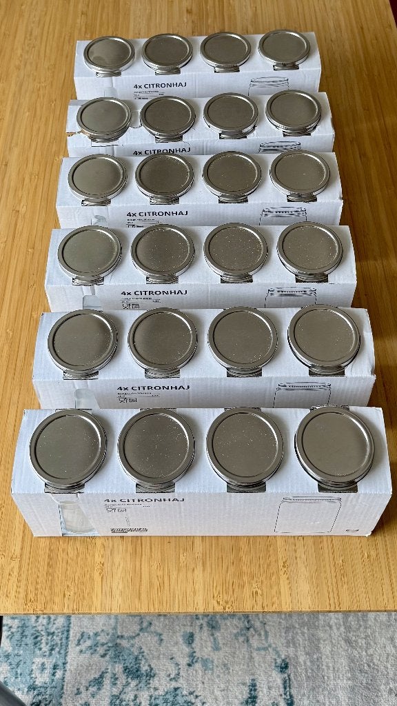 24 Kruidenpotjes 35 cl RVS helder glas, Huis en Inrichting, Keuken | Keukenbenodigdheden, Ophalen, Glas, IKEA, Nieuw