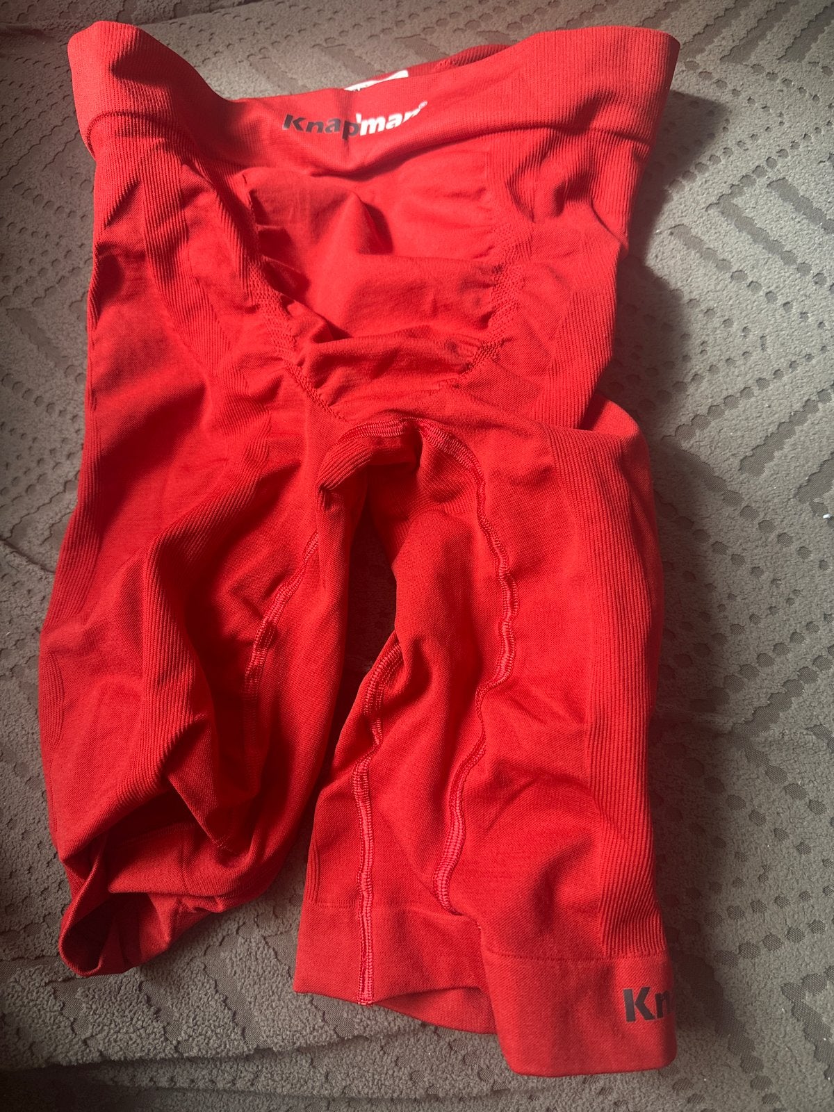Knapman compressie sportbroek rood, Zo goed als nieuw, Hardlopen of Fietsen, Rood, Ophalen