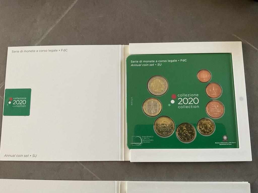 Italiaanse euromunten  Fdc set 2019 en 2020, Ophalen of Verzenden, Italië, Overige waardes, Setje