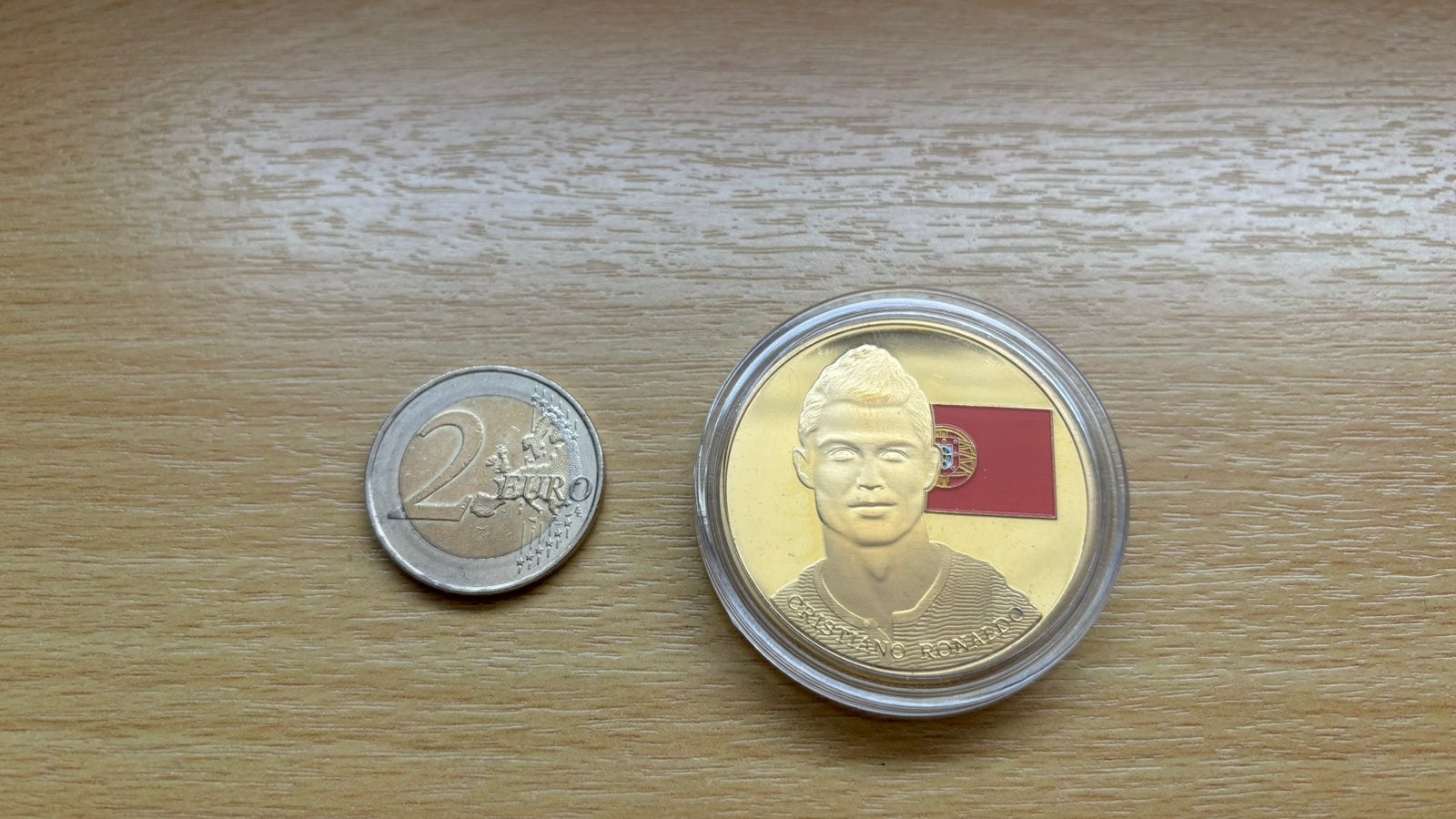 Cristiano Ronaldo munt van metaal, Postzegels en Munten, Munten | Europa | Euromunten, Verzenden, Overige landen, Losse munt, Goud