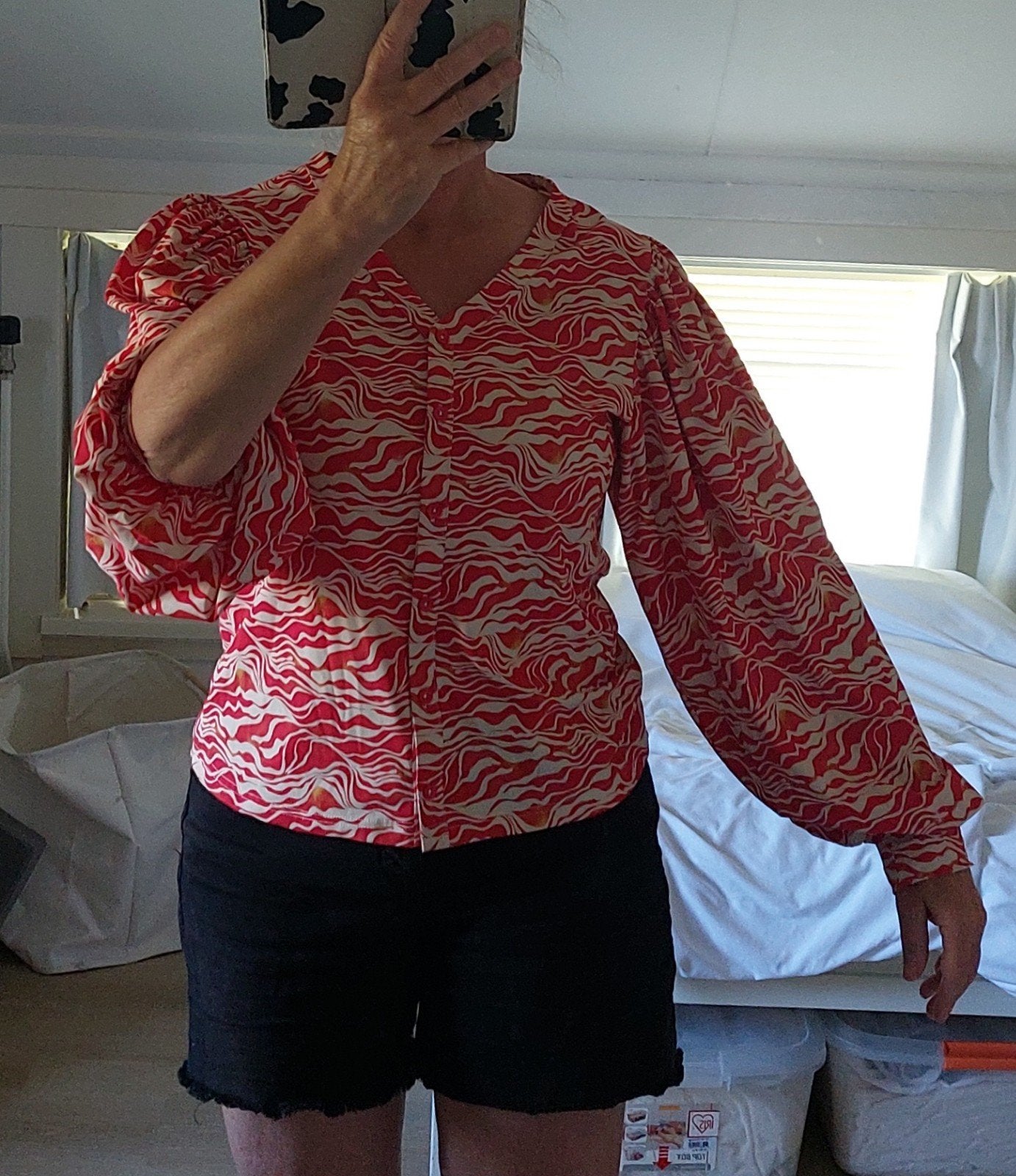 Fleurige Maicazz Travelwear  blouse met elegante pofmouwtjes, Kleding | Dames, Meerkleurig, Ophalen of Verzenden, Zo goed als nieuw