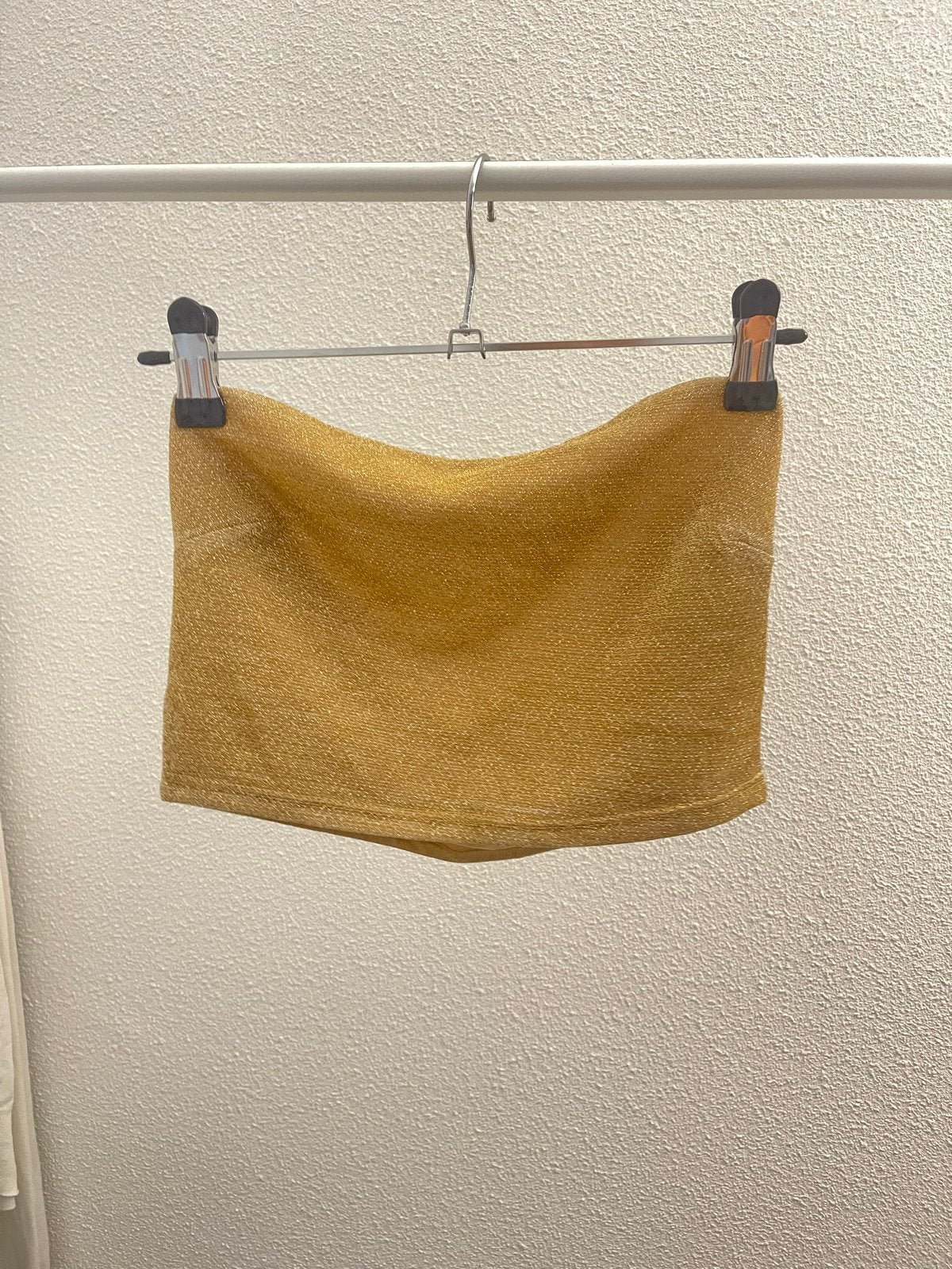 Gouden glitter crop top van H&M, maat S, Kleding | Dames, Ophalen of Verzenden, Zo goed als nieuw, Goud, Maat 36 (S)