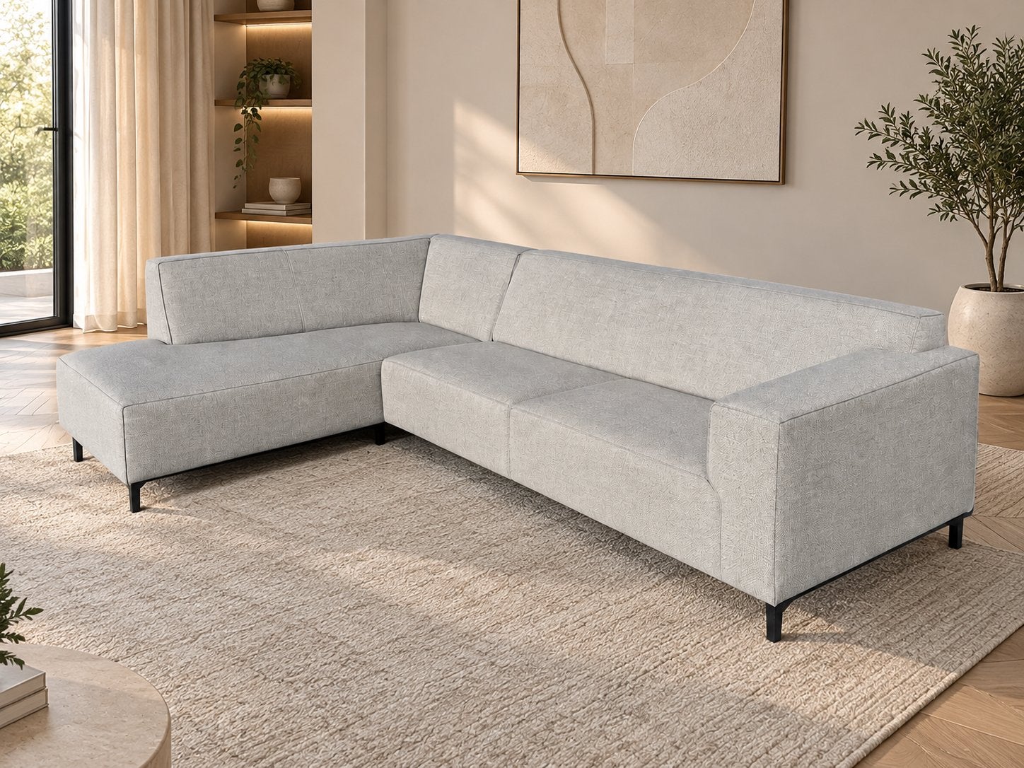 GRATIS LEVERING | GRIJZE HOEKBANK PRONTO WONEN | GEREINIGD, 250 tot 300 cm, Hoekbank, Hoekbank, Ophalen of Verzenden