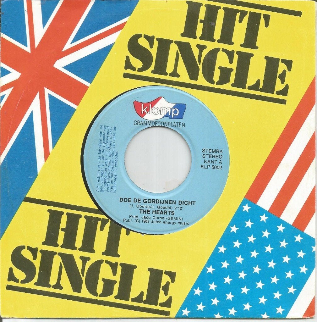 The Hearts – Doe De Gordijnen Dicht (1983), 7 inch, Ophalen of Verzenden, Zo goed als nieuw, Pop