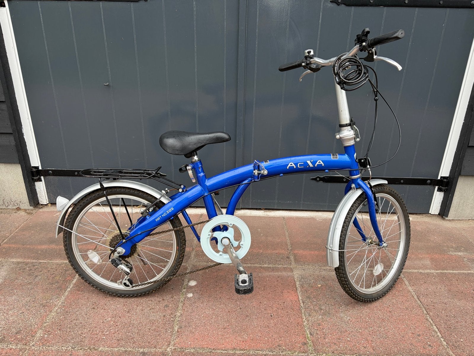 Opvouwbare fiets - Ideaal voor camping of korte ritjes, Fietsen en Brommers, 20 inch of meer, Gebruikt, Velgrem, Versnellingen