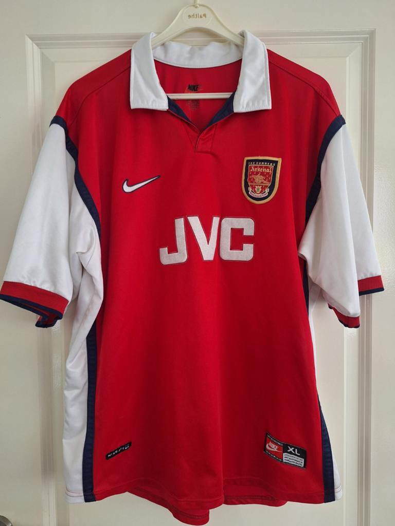 Vintage Nike Arsenal voetbalshirt nr 11 Overmars 1996, Verzamelen, Sportartikelen en Voetbal, Ophalen of Verzenden, Gebruikt, Buitenlandse clubs