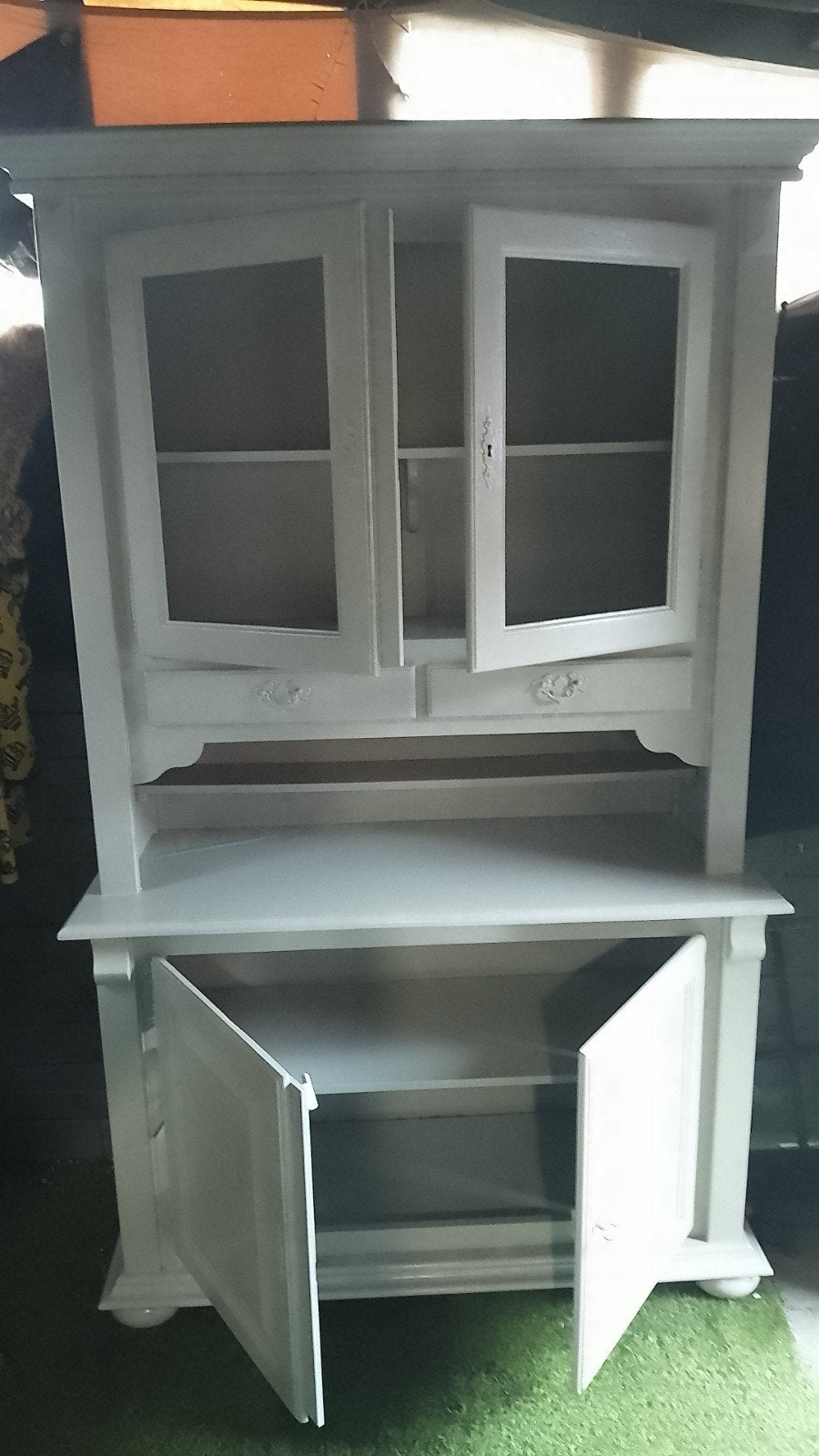 Grijze Buffetkast 50cm x 1,29m x 210cm, Ophalen, Gebruikt, 200 cm of meer, 25 tot 50 cm