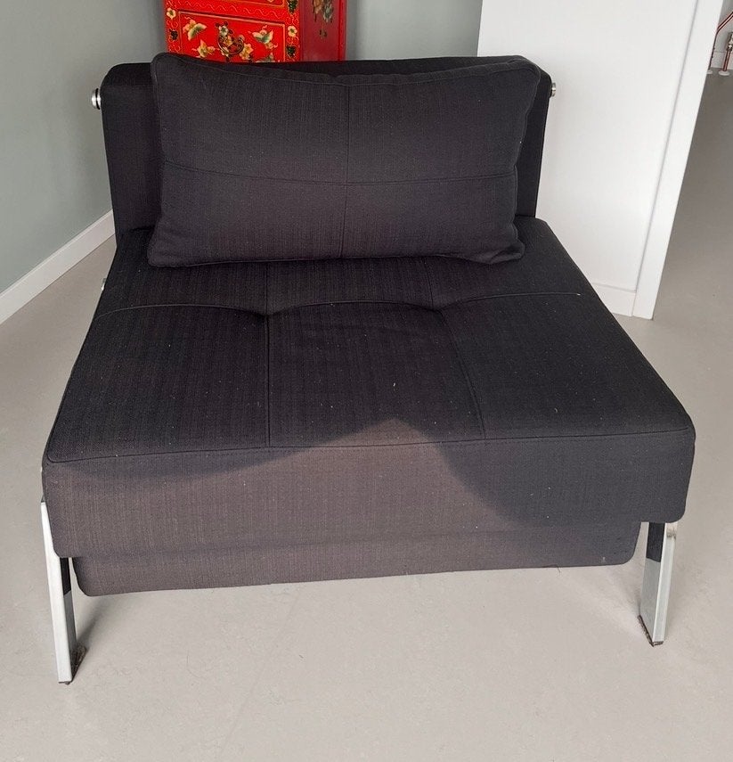 Innovation Cubed 90 slaapstoel - Zwart, Ophalen, Gebruikt, Stof, 75 tot 100 cm