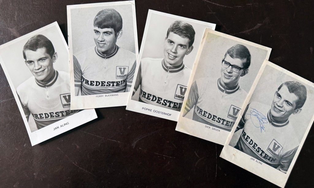 Wielrennen 5 fotokaarten VREDESTEIN –  1 x gesigneerd, Ophalen of Verzenden, Overige typen
