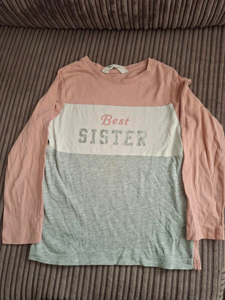 H&M Longsleeve 'Best Sister' Maat 110/116, Meisje, H&M, Ophalen of Verzenden, Zo goed als nieuw
