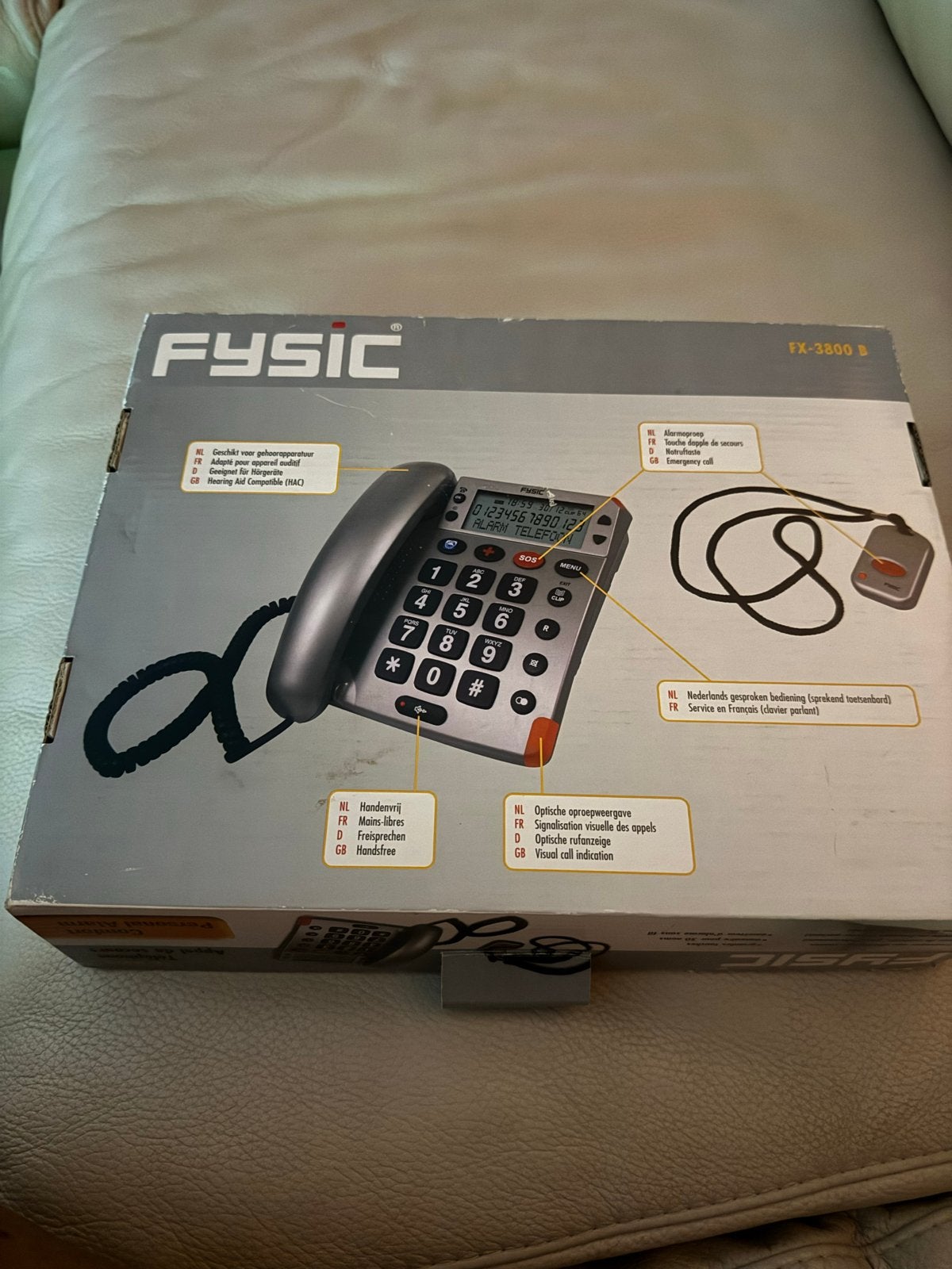 Fysic FX-3800B Alarm Telefoon met Grote Toetsen, Ophalen of Verzenden, Zo goed als nieuw