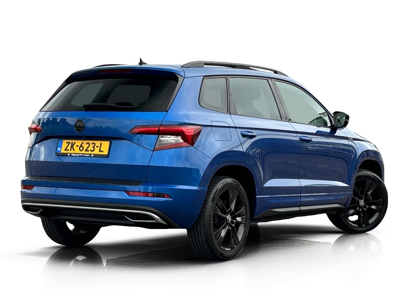 Skoda Karoq 1.5 TSI DSG7 Sportline ✅ Pano ✅ LED ✅ ACC, Stof, 4 cilinders, 150 pk, Blauw
