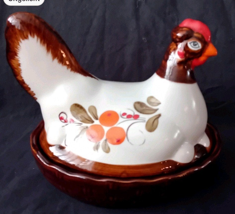 Vintage SMF Schramberg kip op nest, Ophalen of Verzenden