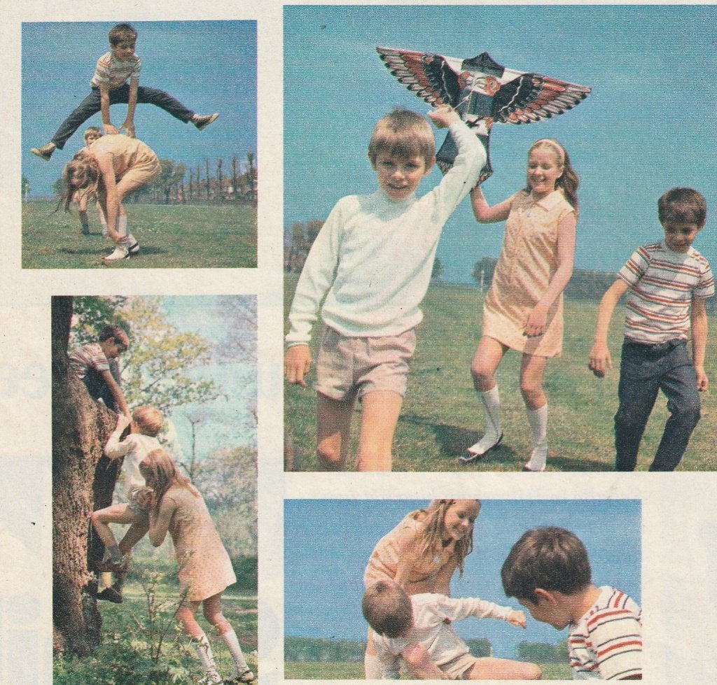 Retro reclame 1966 Nutricia Chocomel jongetje meisje vlieger, Verzenden, Overige typen