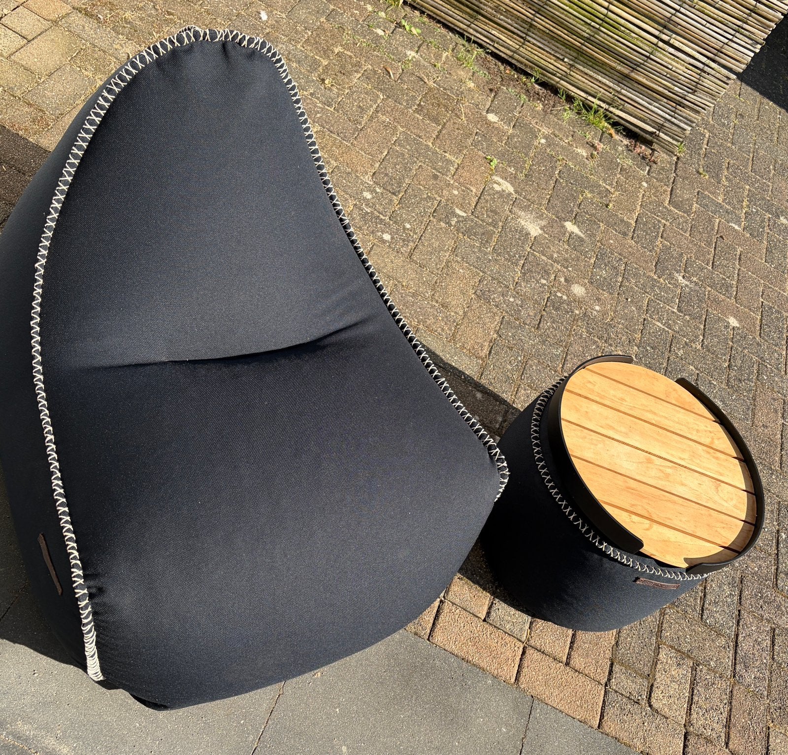 Sackit zitzak en bijzettafel/hocker zwart, Overige materialen, Gebruikt, Hocker, Loungeset