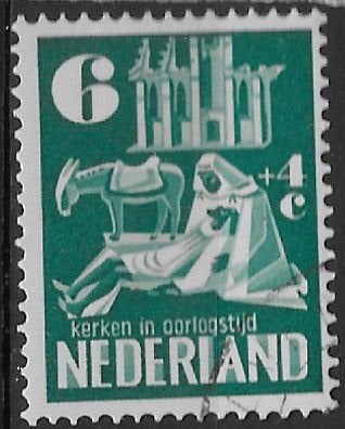 1950 | NVPH 558 | Kerken in oorlogstijd |153|, Postzegels en Munten, Ophalen of Verzenden, Na 1940, Gestempeld