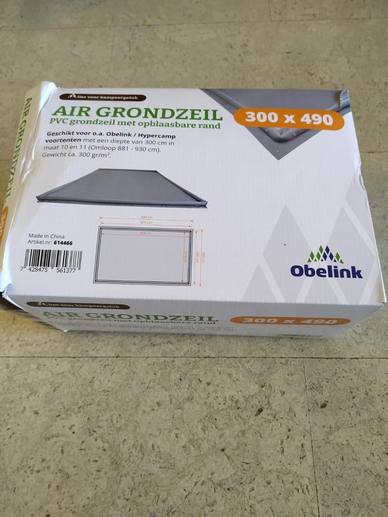 Voortentgrondzeil, 5 x 3 mtr, opblaasbare rand., Ophalen of Verzenden, Nieuw, Minder dan 5 meter