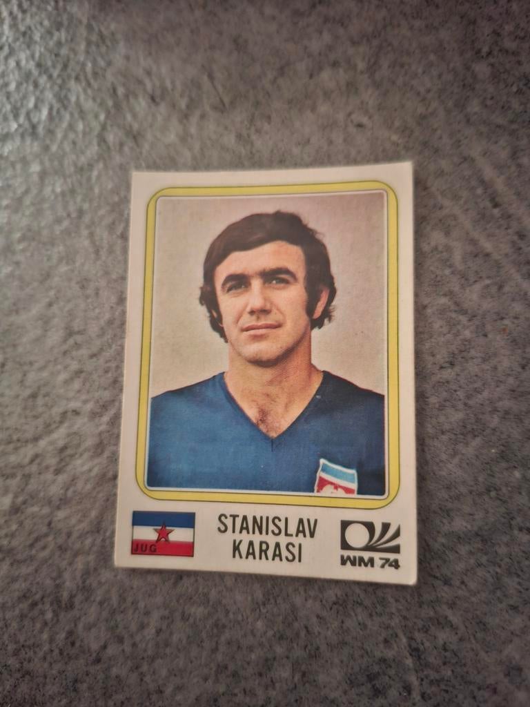 Panini sticker WK 74 München. Stanislav Karasi Joegoslavië., Verzenden, Zo goed als nieuw, Sticker