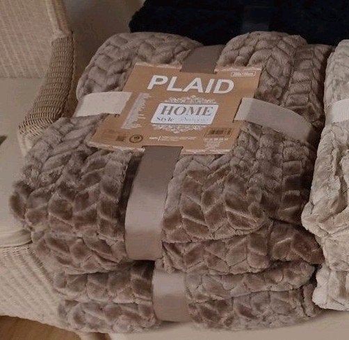 Zacht Plaid Fleece Deken - Taupe/donker bruin 200x150cm, 200 cm, Nieuw, Imitatiebont, Plaid