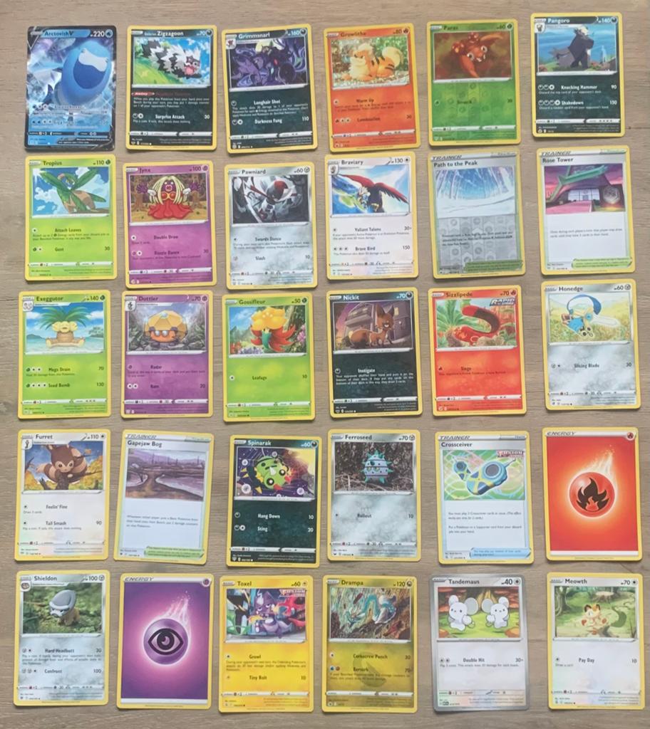 Grote partij Pokémon kaarten met Arctovish V, Ophalen of Verzenden, Gebruikt, Meerdere kaarten