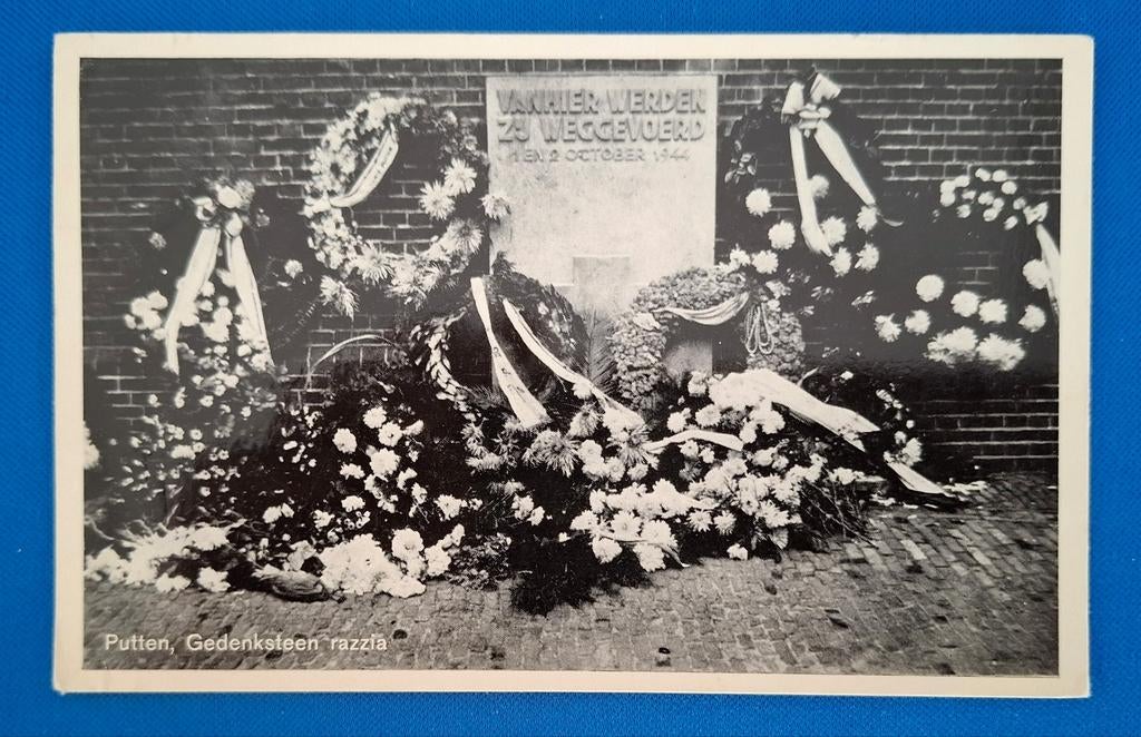 Ansichtkaart Putten Gedenksteen razzia, Ophalen of Verzenden, Gelopen, Gelderland