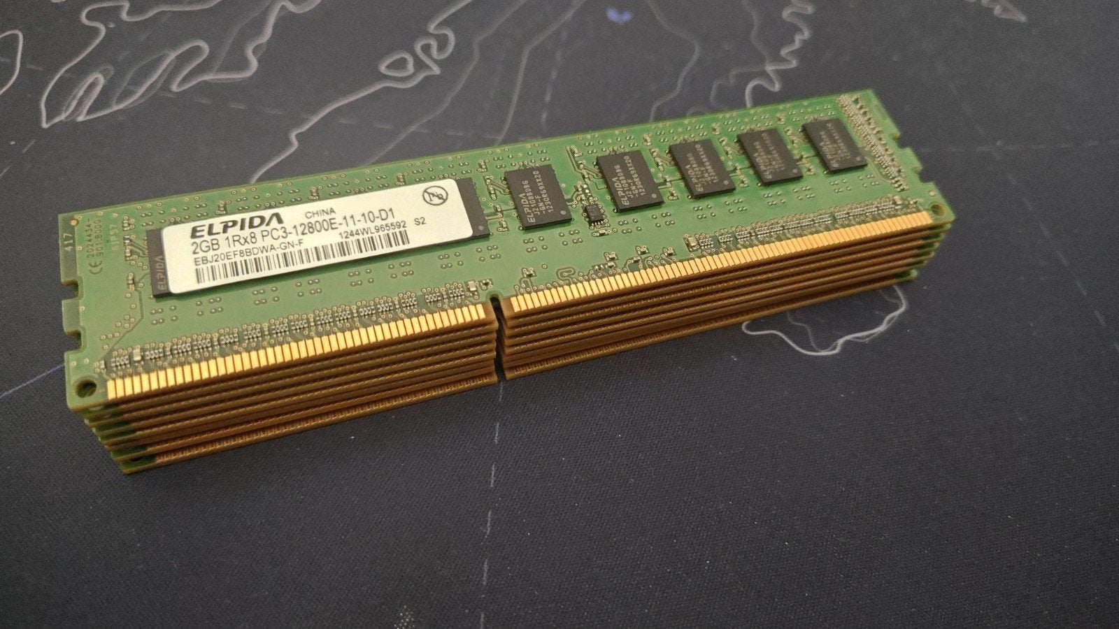 8 x HP Elpida 2GB DDR3 RAM PC3-12800E (16GB), Gebruikt, Server, DDR3, Ophalen of Verzenden