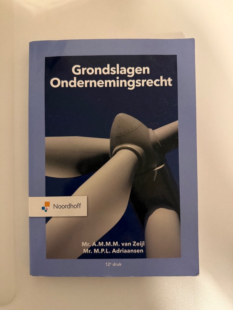 Grondslagen Ondernemingsrecht - 12e druk, Boeken, Mr. A.M.M. van Zeijl, Mr. M.P.L. Adriaansen, Zo goed als nieuw, Gamma, HBO