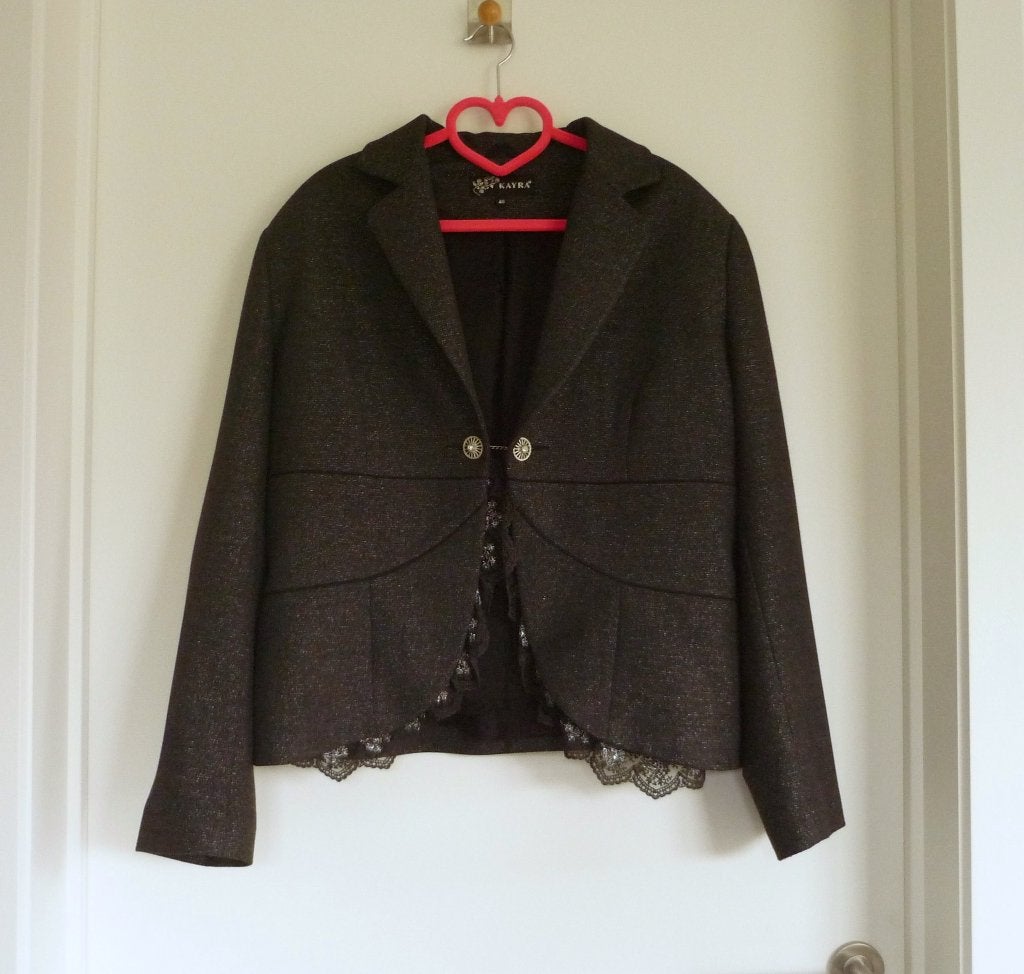 Donkergrijze gemêleerde blazer vest jas van Kayra Maat 46, Kleding | Dames, Ophalen of Verzenden, Zo goed als nieuw, Maat 46/48 (XL) of groter