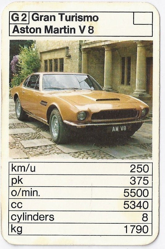 Kw2214 autokaartje aston martin v8, Ophalen of Verzenden, Zo goed als nieuw, Auto's