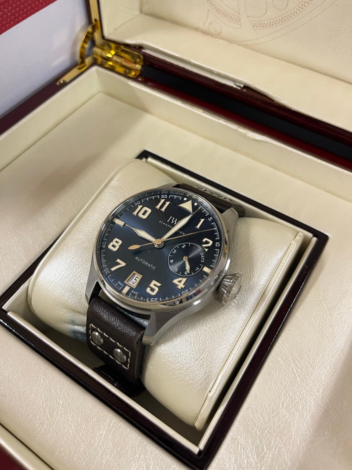 Replica: IWC Schaffhausen Big Pilot Horloge 43 mm., Overige merken, Leer, Staal, Polshorloge