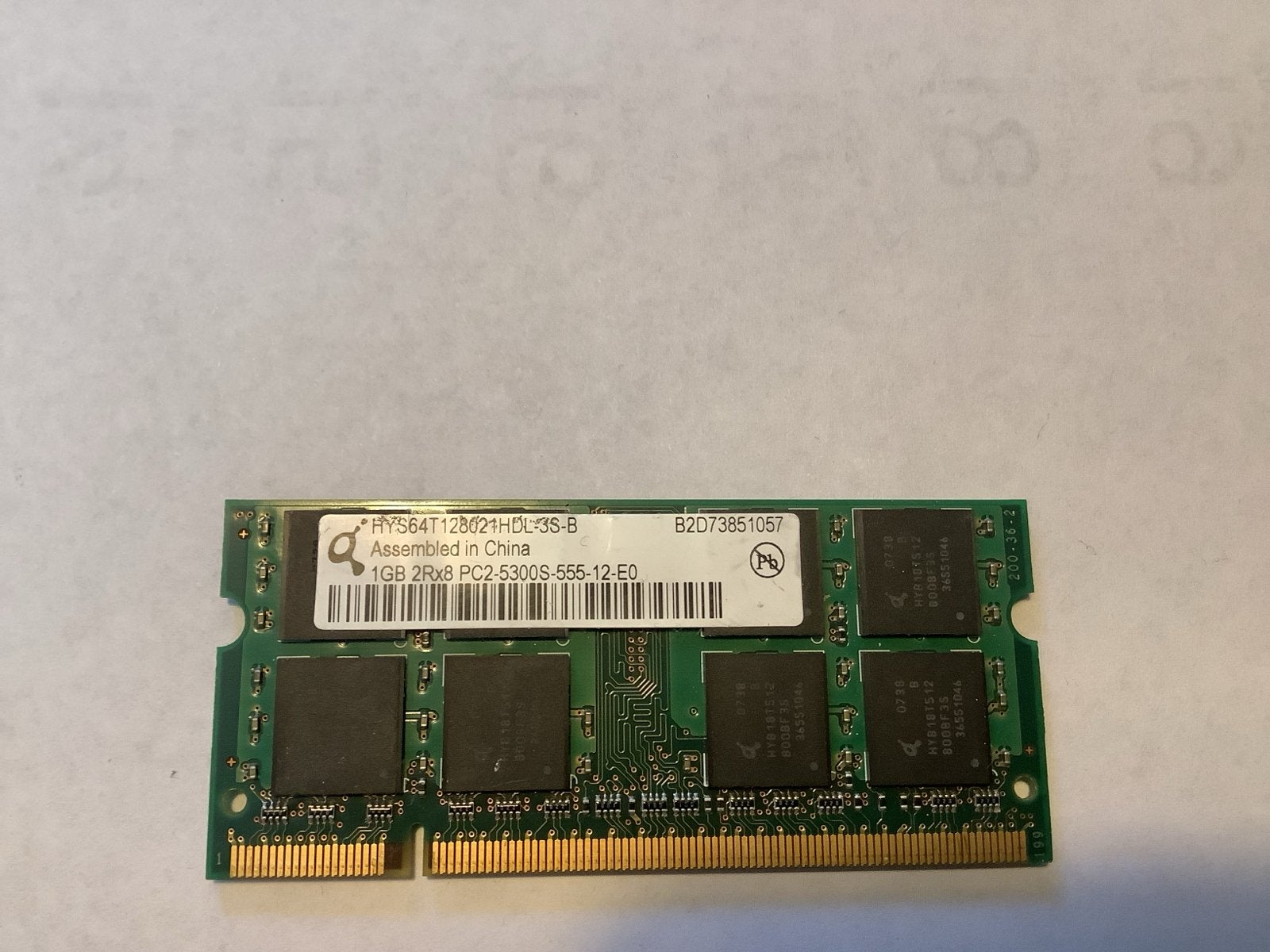1GB PC2-5300S DDR2 SODIMM Laptop Geheugen, Ophalen of Verzenden, DDR2, Laptop, Gebruikt