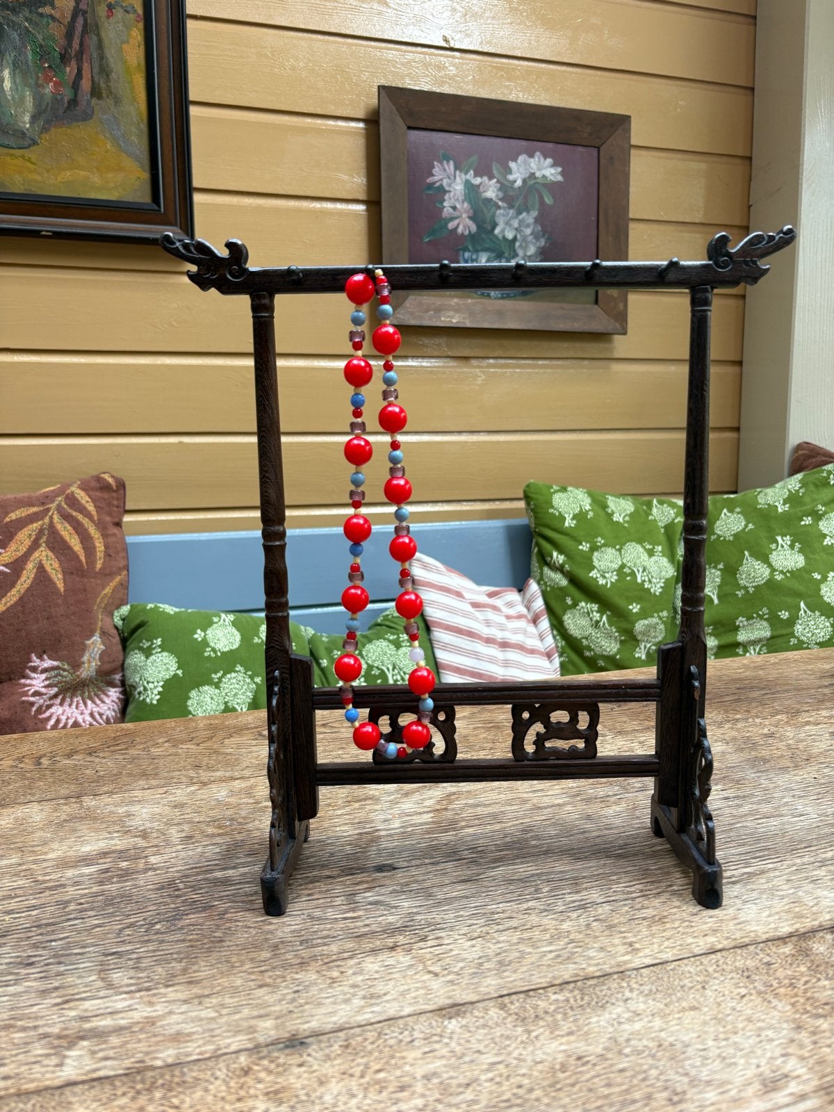 Decoratieve standaard voor  sieraden of kwasten, Ophalen of Verzenden, Gebruikt, Bruin, Overige materialen