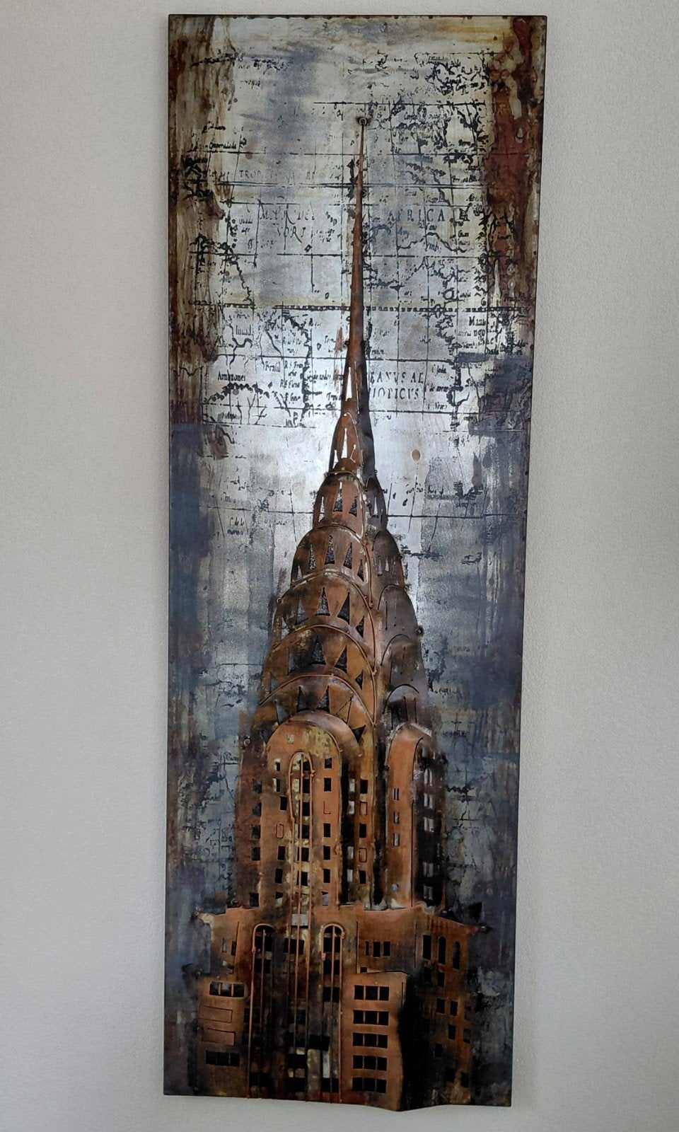 3D Metalen Schilderij Chrysler Building New York - XL (150x5, Ophalen