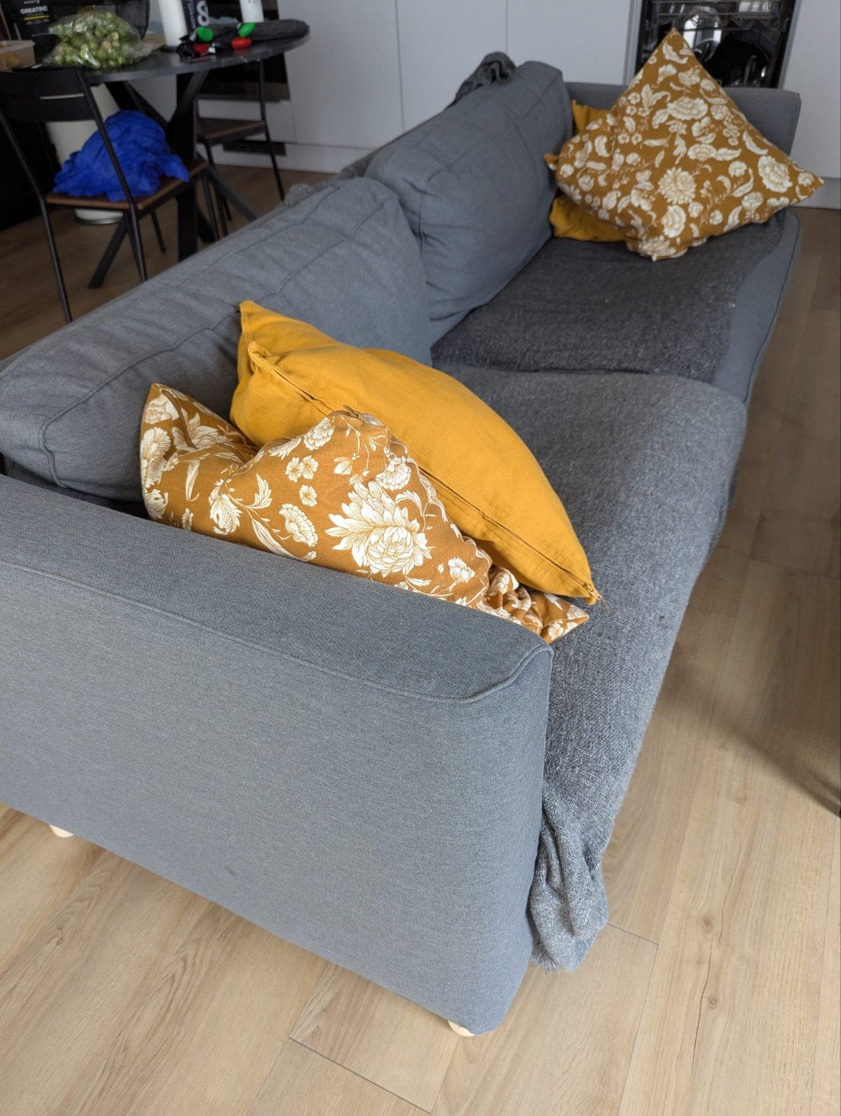 IKEA PÄRUP 3-zitsbank grijs, Ophalen, Driepersoons, 75 tot 100 cm, Zo goed als nieuw