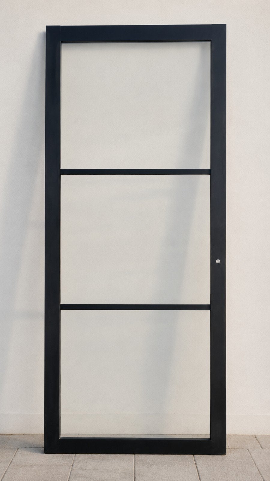 Zwarte binnendeur met glas. Opdekdeur, Doe-het-zelf en Verbouw, Deuren en Horren, 80 tot 100 cm, 215 cm of meer, Binnendeur, Ophalen of Verzenden
