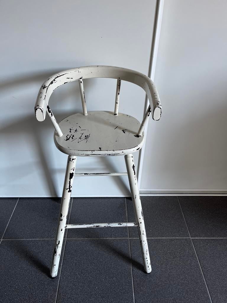 Vintage look kinderstoel - Bijzetstoel, Ophalen, Gebruikt, Vintage / stoer / landelijk, Wit