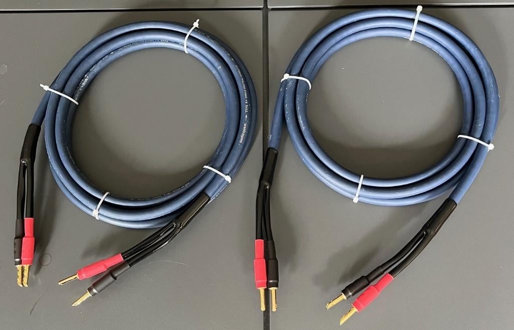 Audioquest Type 4 speakerkabelset 290cm banana (inruil?), Ophalen of Verzenden, Gebruikt, 2 tot 5 meter, Luidsprekerkabel