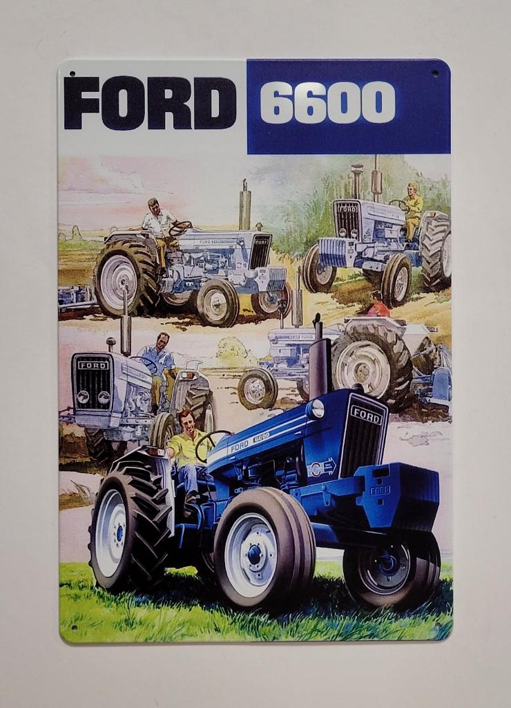 Ford 6600 Tractor reclamebord van metaal wandbord decoratie, Ophalen of Verzenden, Nieuw, Auto's
