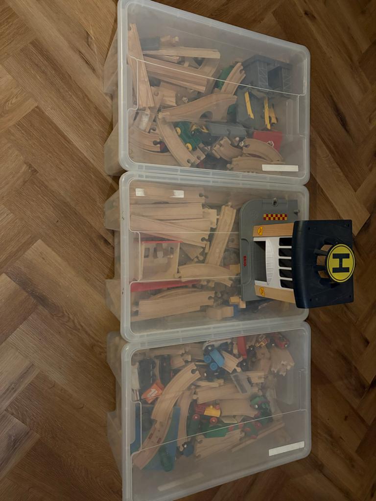 MEGA Grote partij houten treinbaan (33+ kg) Brio, Ikea, Ophalen, Gebruikt, Duplo, Inclusief accessoires