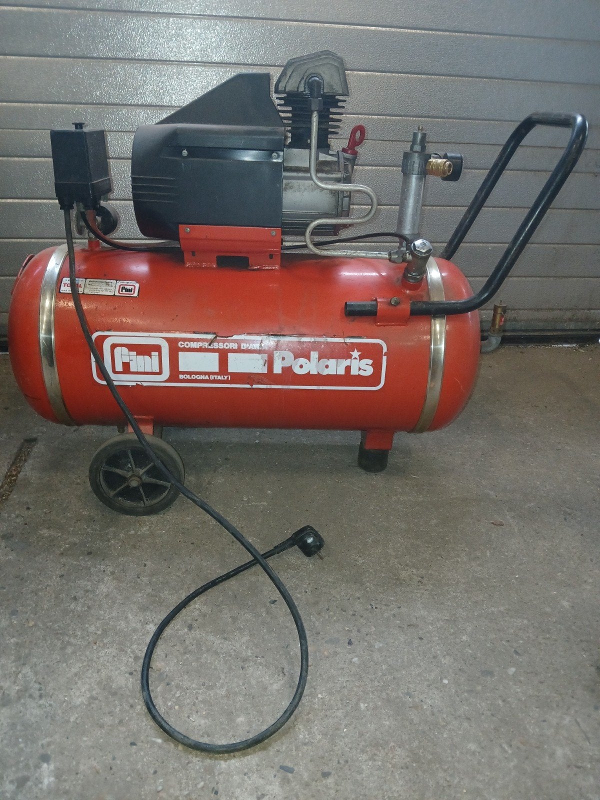 polaris mk 190 compressor 220 volt, 25 tot 100 liter, Ophalen, Gebruikt, 6 tot 10 bar