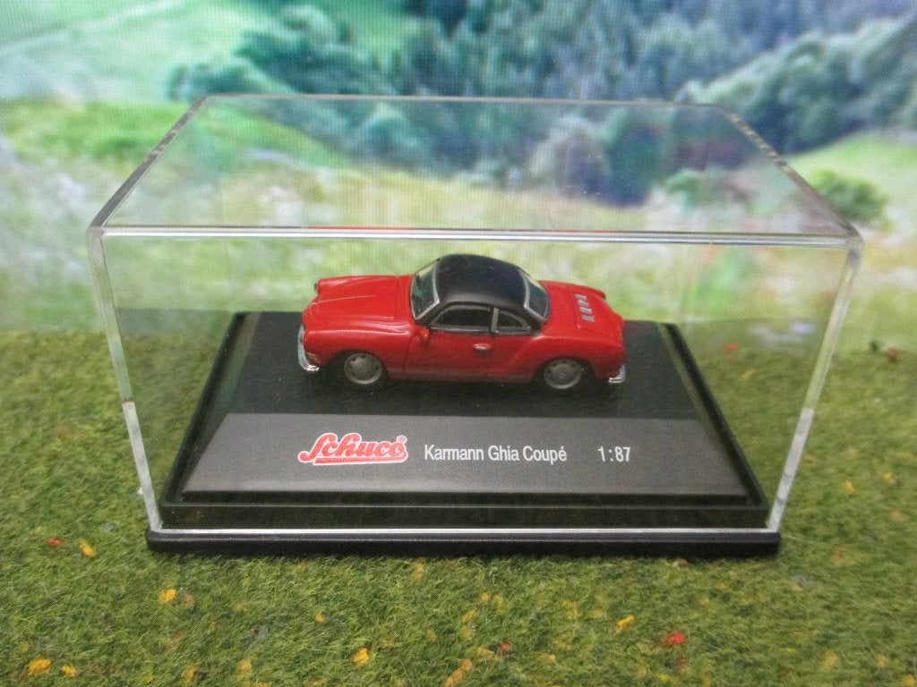 Volkswagen Karmann Ghia Schuco rood met zwart dak, Hobby en Vrije tijd, Modelauto's | 1:87, Nieuw, Auto, Schuco, Ophalen of Verzenden
