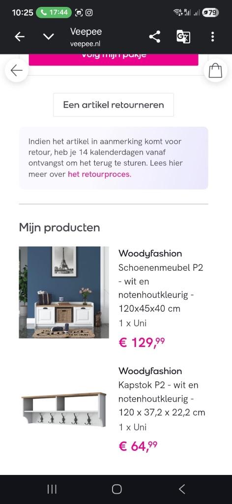 Kapstok met schoenenmeubel, Huis en Inrichting, Nieuw, Minder dan 100 cm, Hout, Ophalen