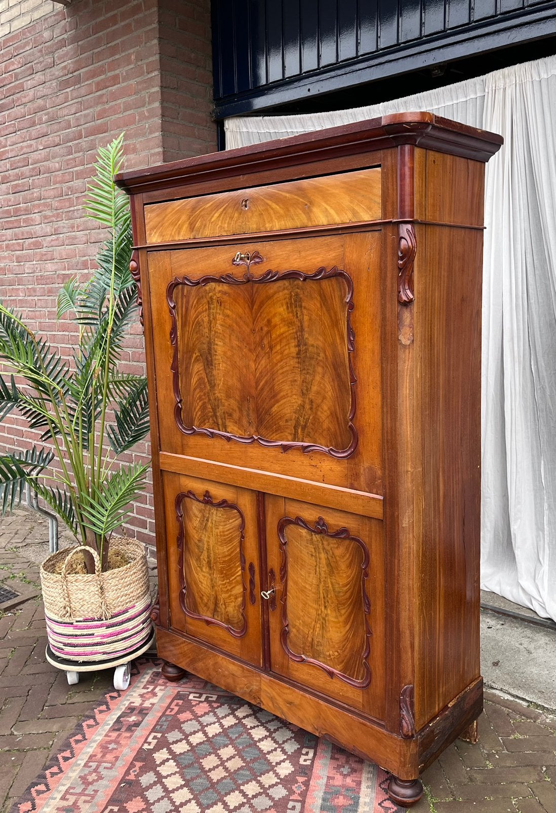 Antiek Biedermeier klepbureau., Ophalen of Verzenden