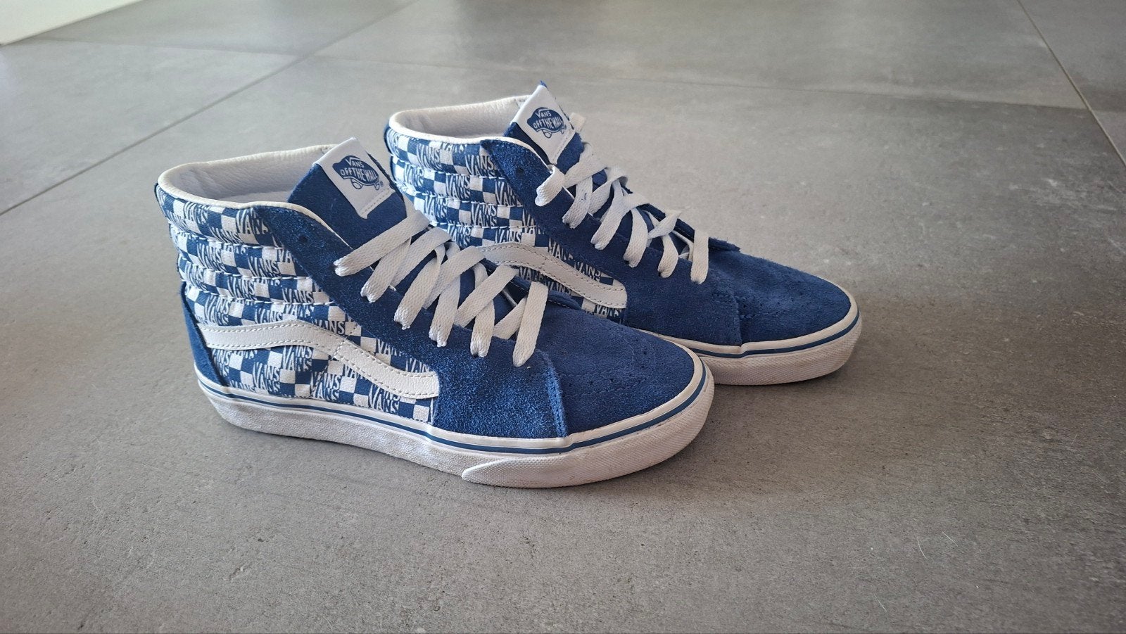 Vans Sk8-Hi Checkerboard Blauw - Maat 36, Vans, Jongen of Meisje, Schoenen, Ophalen of Verzenden