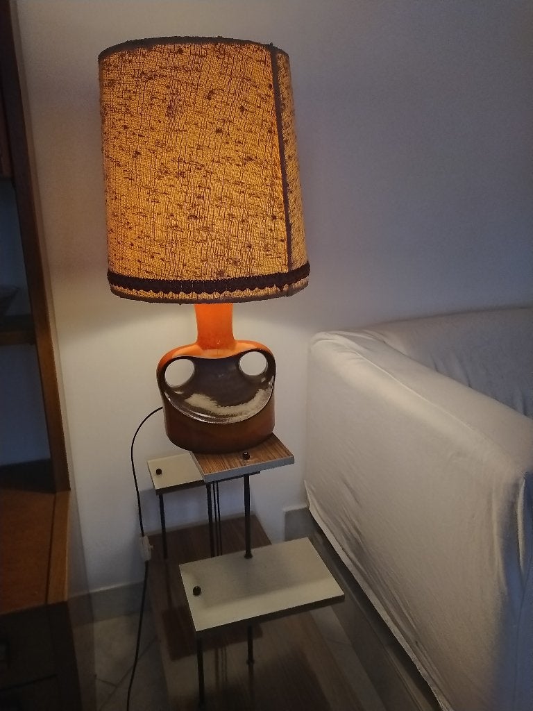 50 jahr oude tafellamp ca. 50 cm hoog kleine beschadiging, Met schakelaar, Gebruikt, Vintage, Keramiek