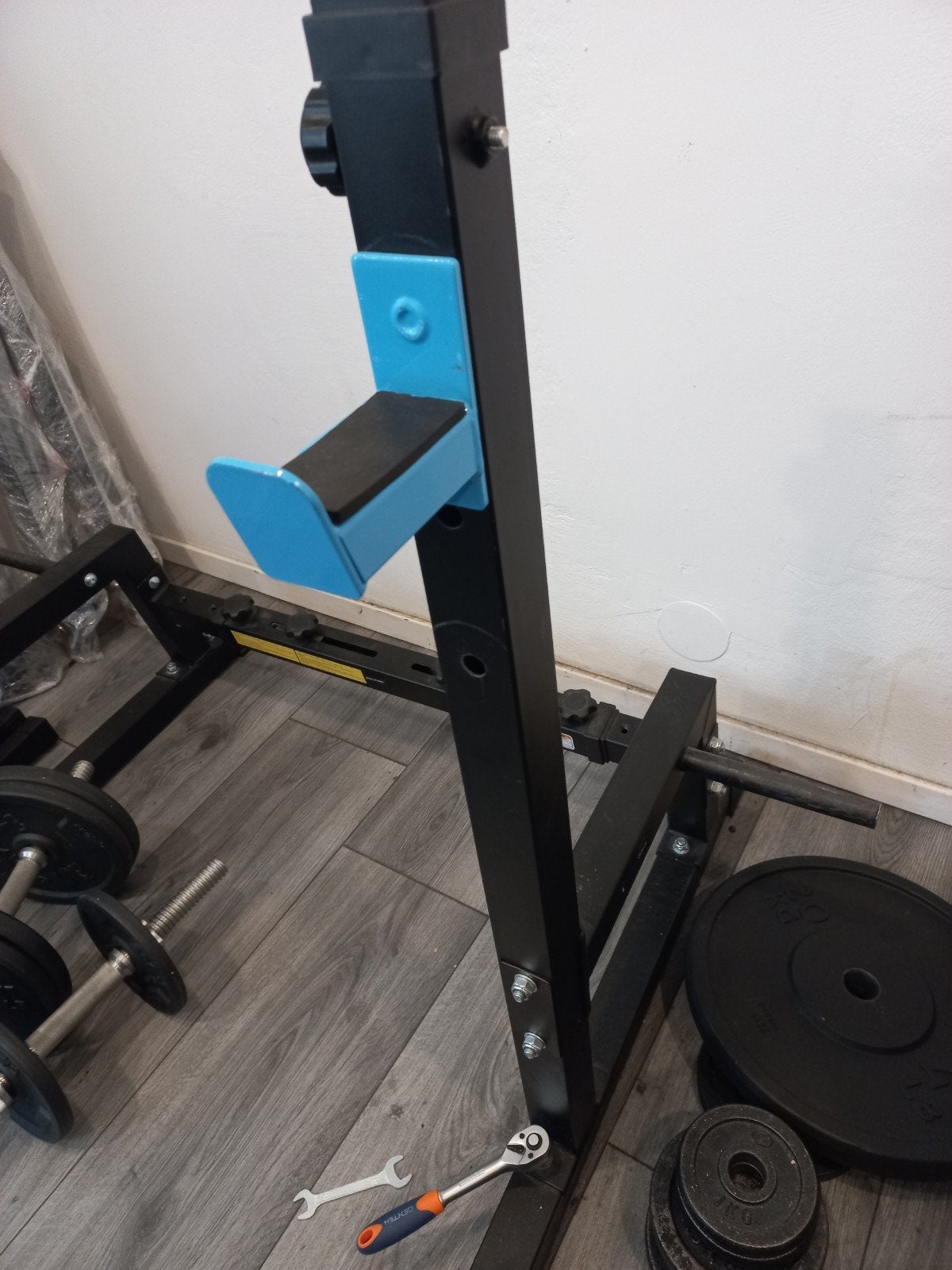 Bench press rack, barbell , bench + 2x20kg weights, Ophalen, Zo goed als nieuw, Fitnessbank
