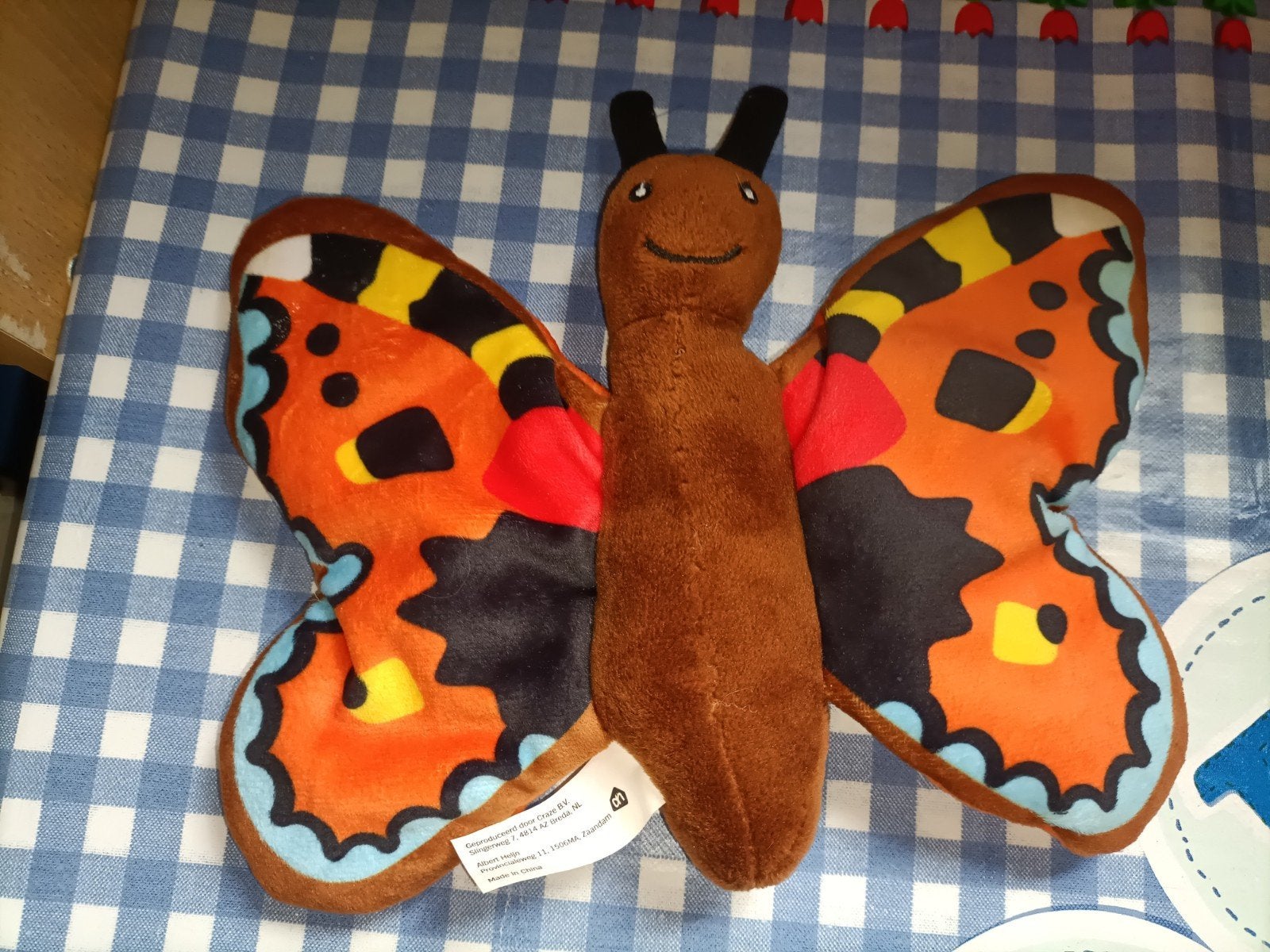 Vlinder knuffel Albert Heijn 21 cm x 24 cm groot, Ophalen of Verzenden, Zo goed als nieuw, Overige typen