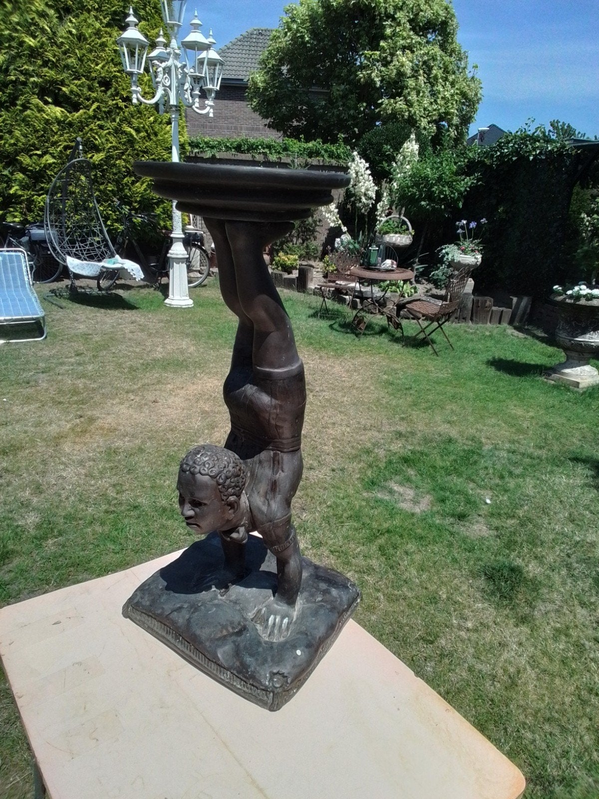15476) zeldzaam mooi groot  roe beeld gesigneerd  hoog 85c, Antiek en Kunst, Ophalen of Verzenden